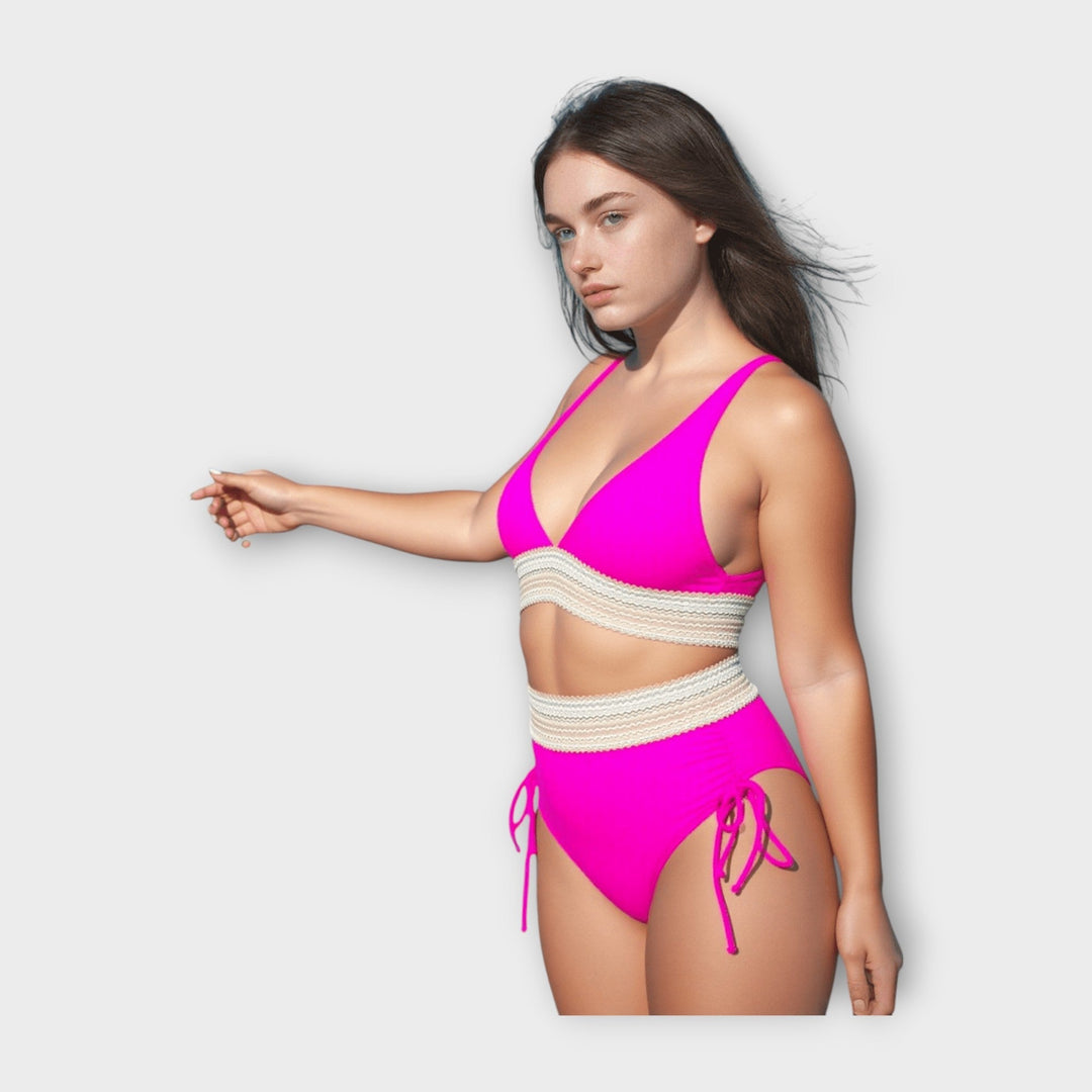 Bikini s pleteným detailem a vysokým pasem