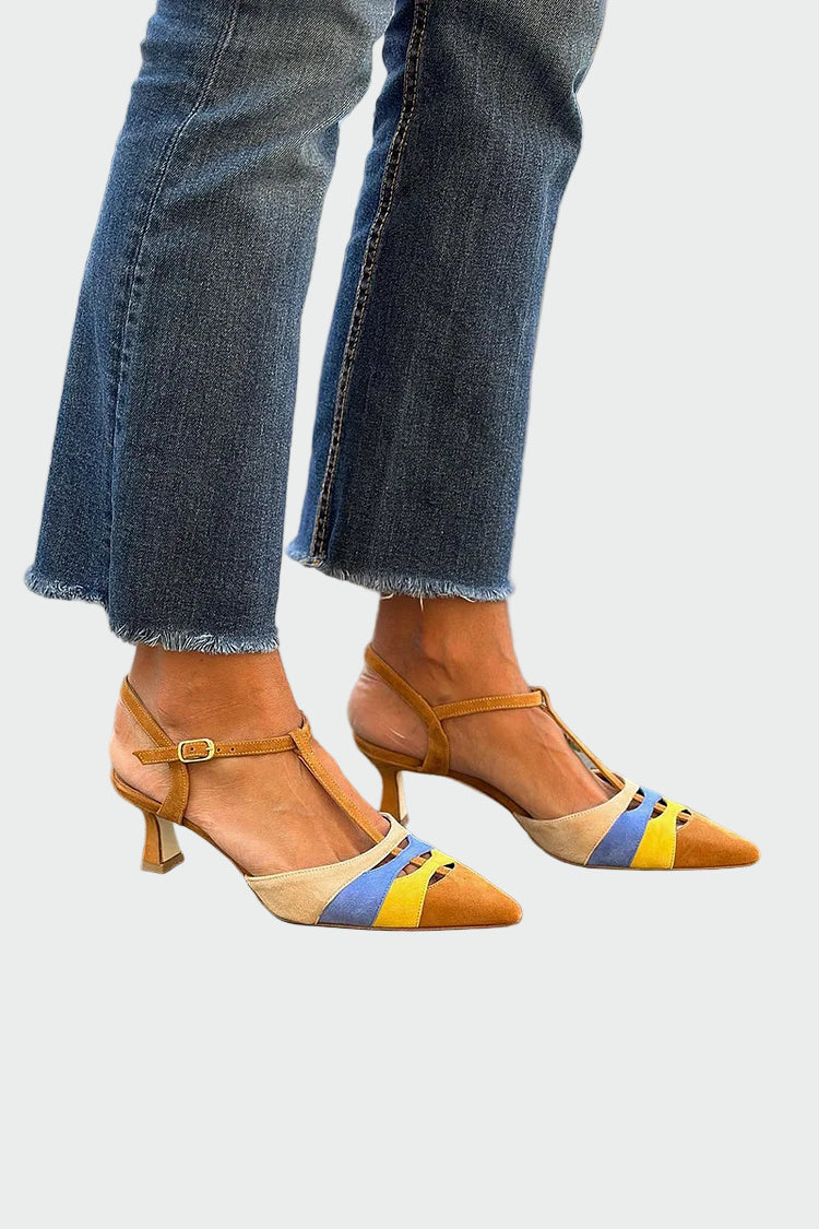 Nízké podpatky s barevnými detaily