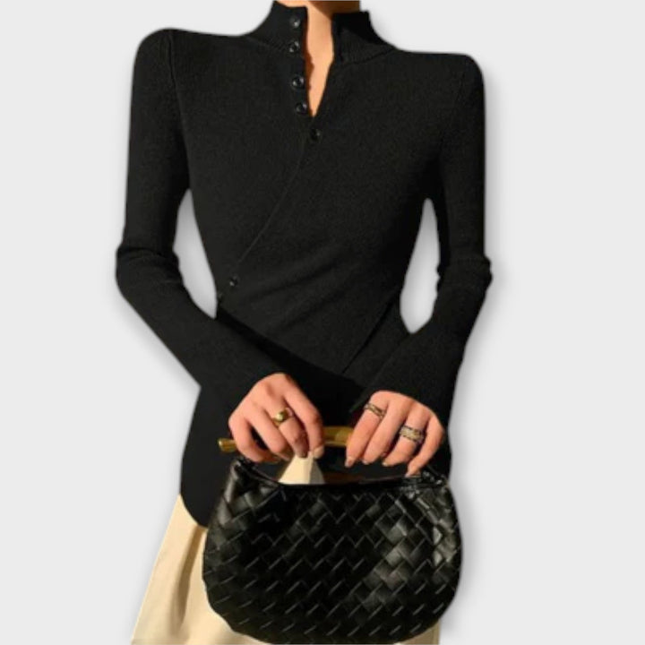 Michiko – Elegantní Slim Fit Pletené tričko