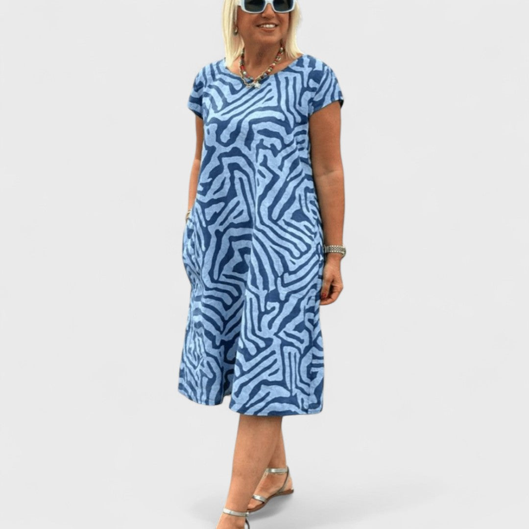 Nelia - Letní Šaty s Kulatým Výstřihem