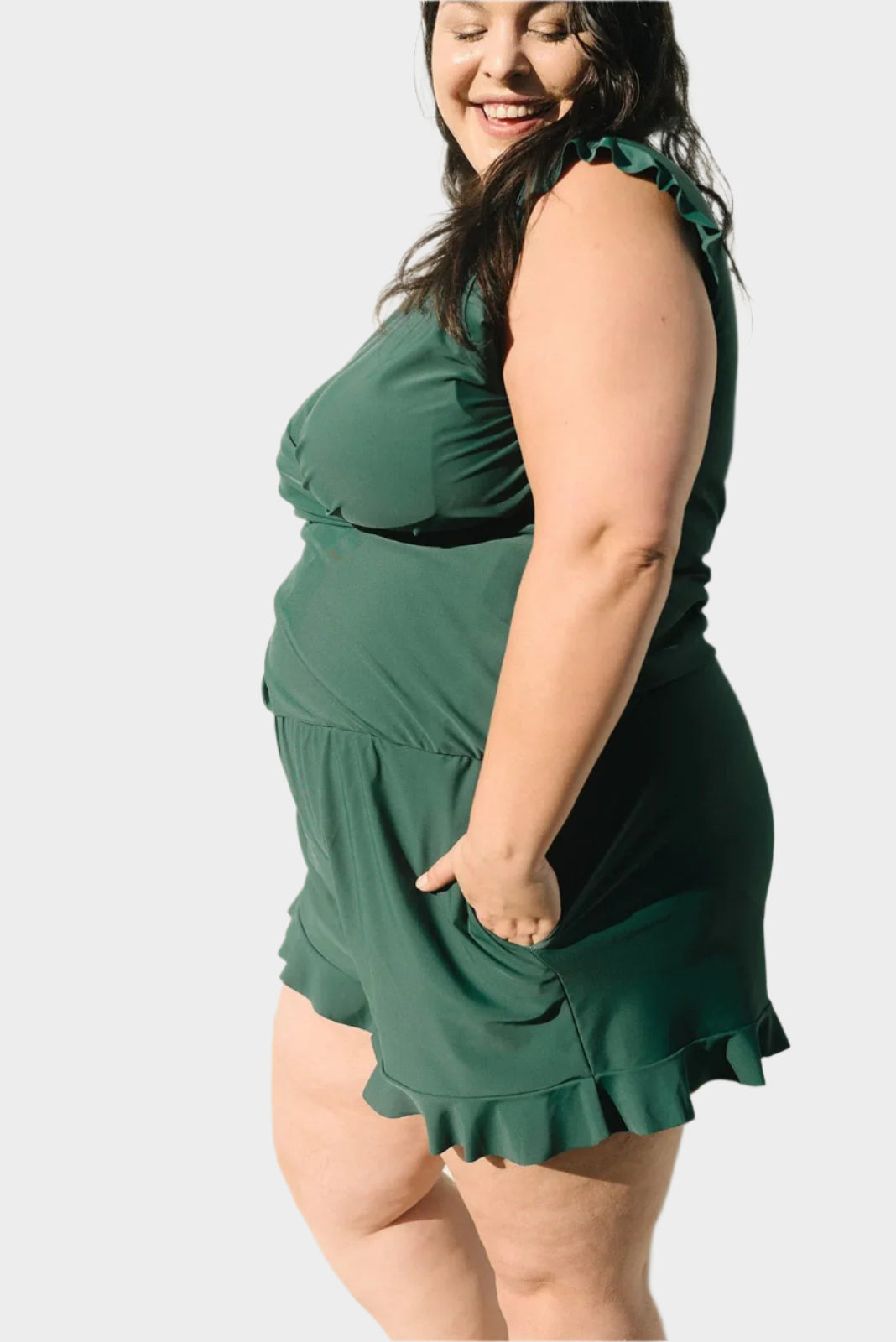 Bikini s volánky a podporou prsou