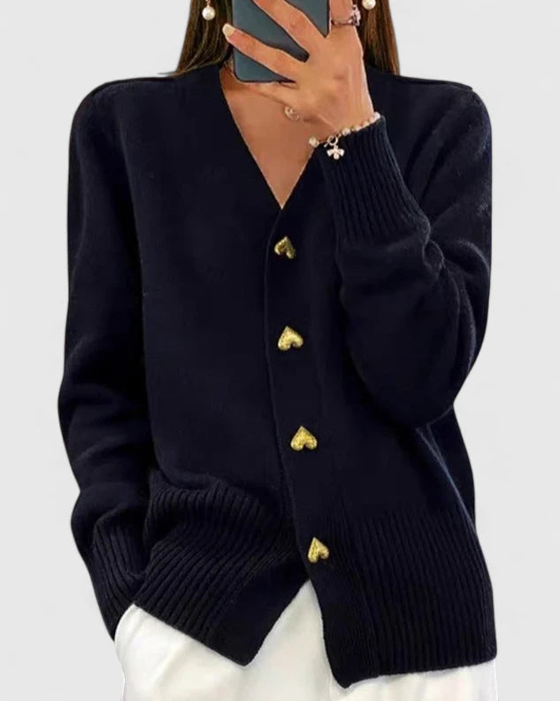 Elegantní pletený cardigan s knoflíky