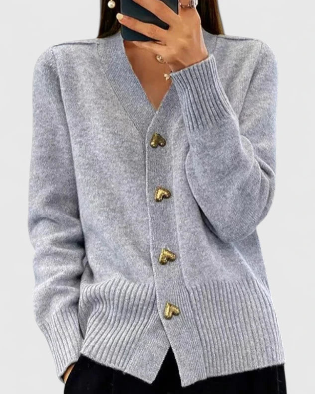 Elegantní pletený cardigan s knoflíky