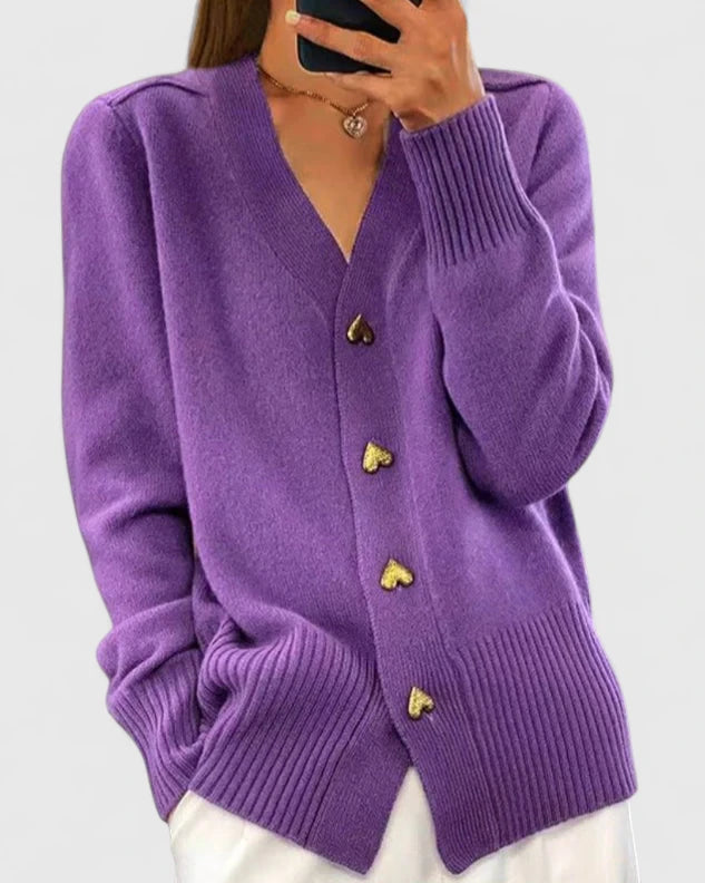 Elegantní pletený cardigan s knoflíky