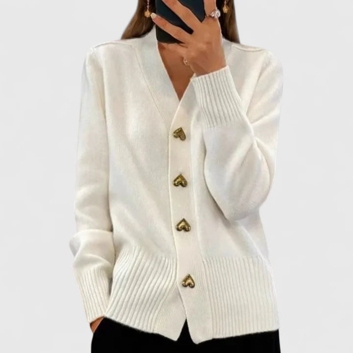 Elegantní pletený cardigan s knoflíky