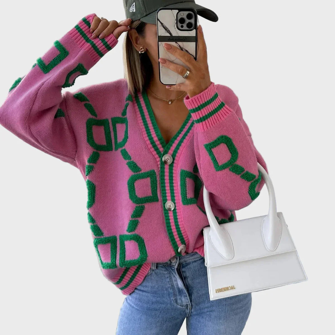 Moderní Pletená Vesta s Geometrickým Vzorem