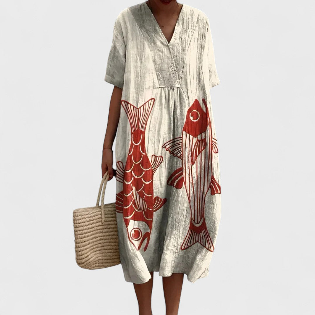 Alida - Vzorované Letní Šaty