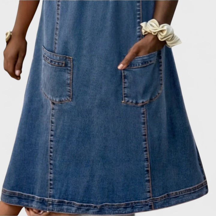 Helga - Měkké Denim Šaty