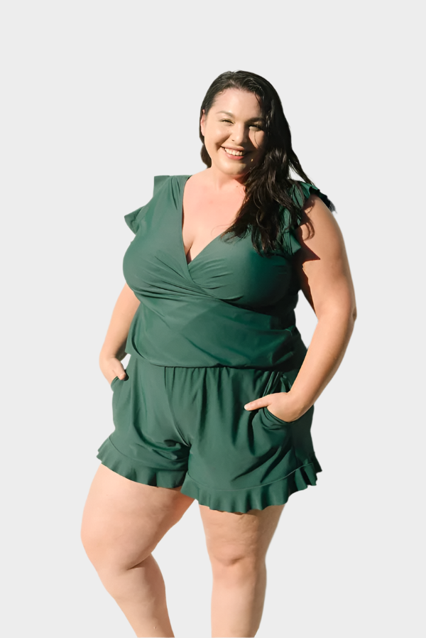 Bikini s volánky a podporou prsou