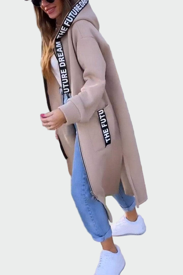 Dlouhý kabát s kapucí