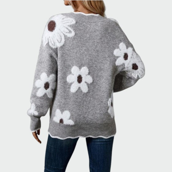 Alma – Elegantní blůza s V výstřihem a květinovým vzorem