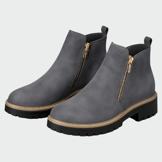 Alma – Dámské boty s kulatou špičkou a bočním zipem