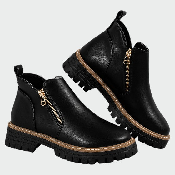 Alma – Dámské boty s kulatou špičkou a bočním zipem