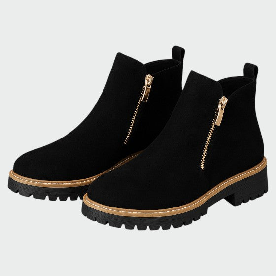 Alma – Dámské boty s kulatou špičkou a bočním zipem