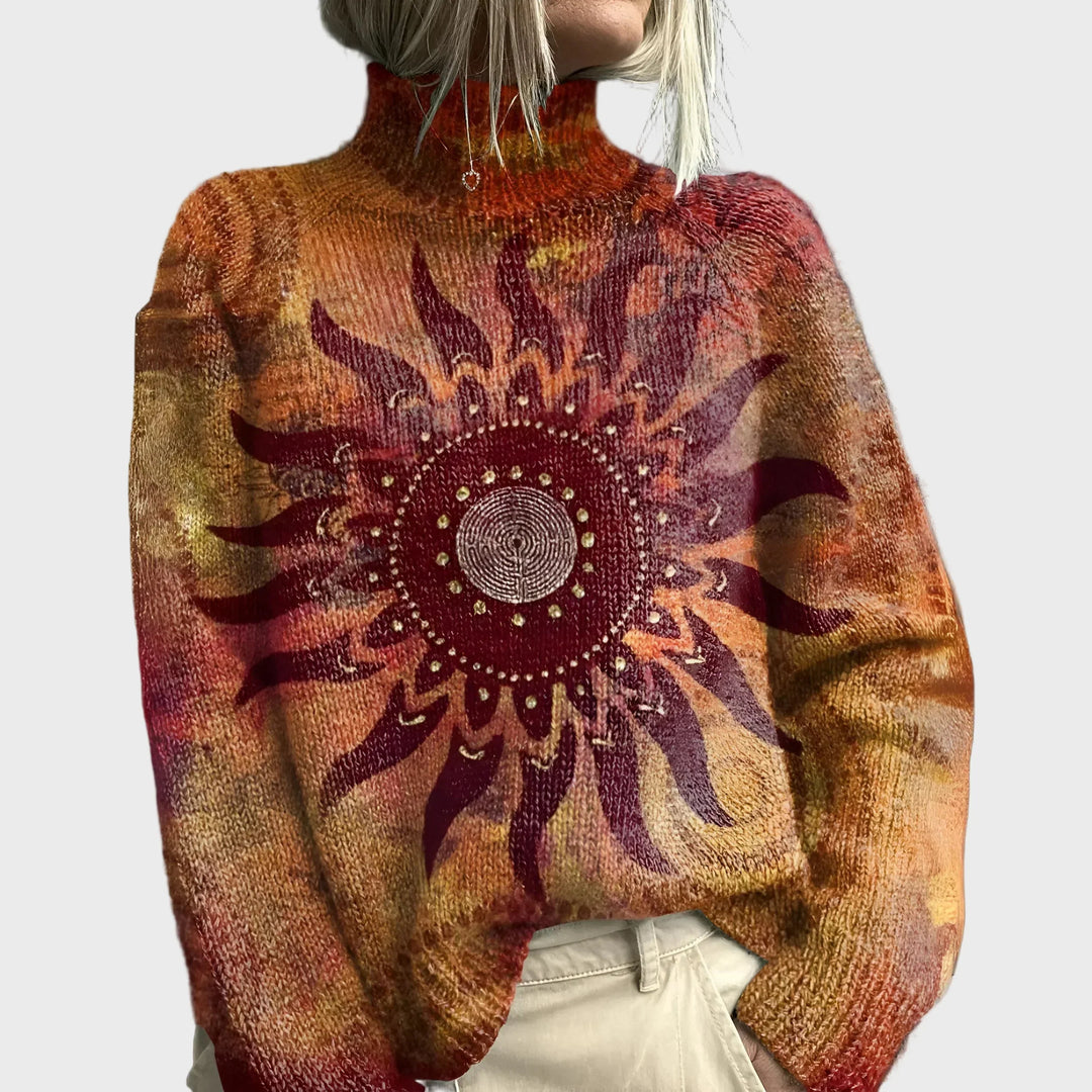 Pletený rolák s designem slunce a tribal