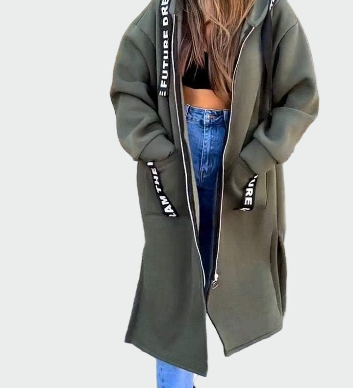 Dlouhý kabát s kapucí