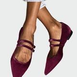 Baleríny se špičatou špičkou a dvojitým páskem