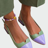 Baleríny s špičatou špičkou a dvoubarevným detailem