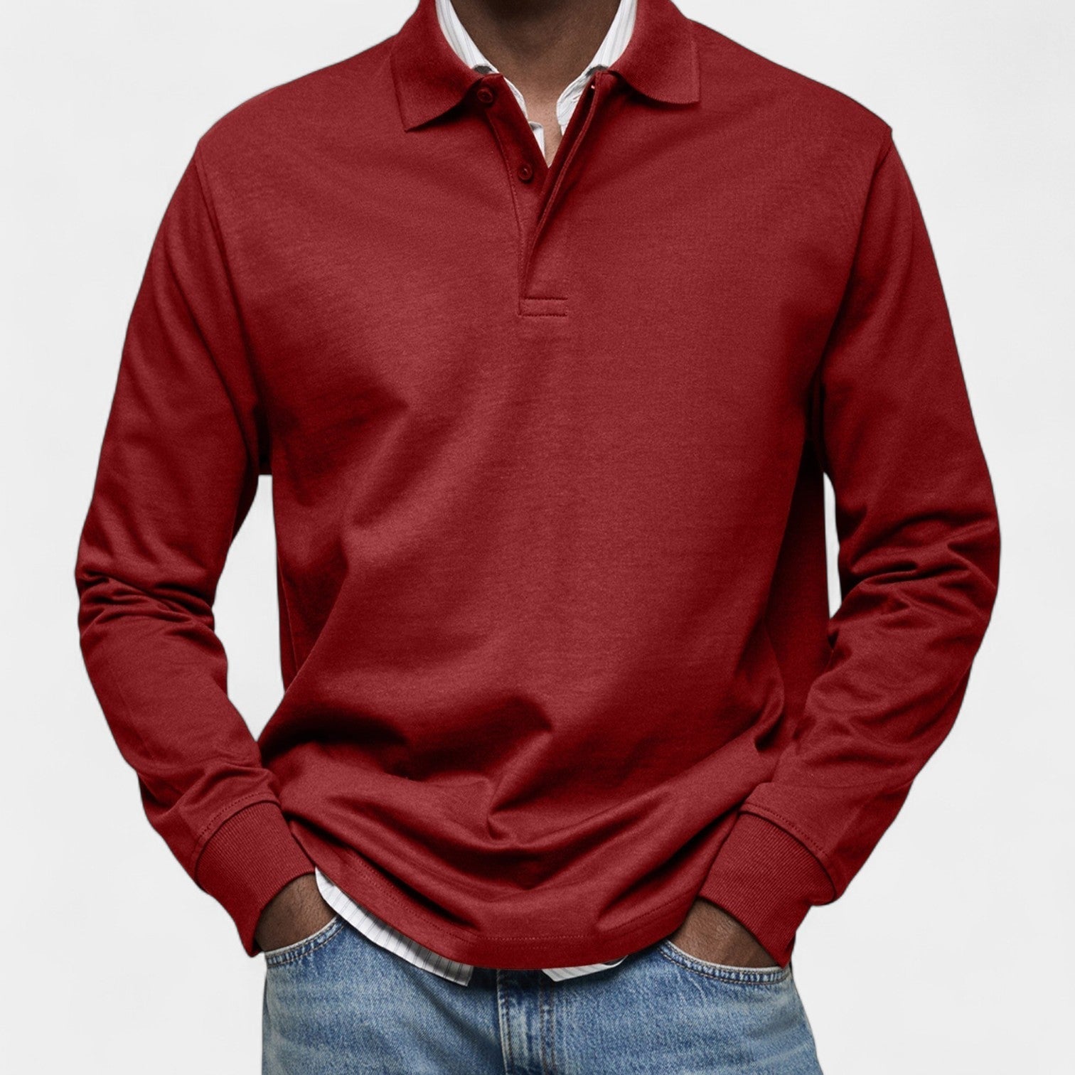 Tomáš – Elegantní pánské polo s dlouhým rukávem