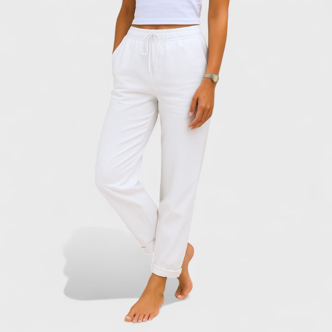 Klára - lněné Strečové Kalhoty