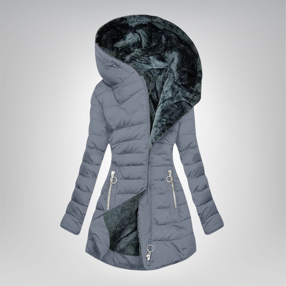 Émeraude | Hřejivý kabát s kožešinovým podšívkou