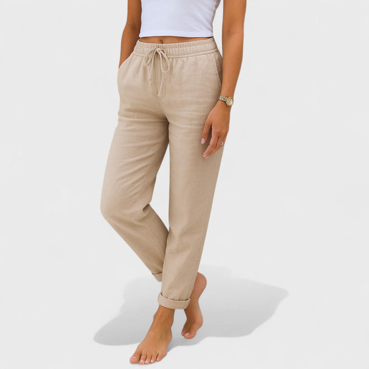 Klára - lněné Strečové Kalhoty