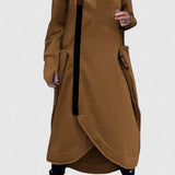 MARIE-Dlouhý kabát s kapucí a zipem