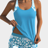 Pohodlné dvoudílné plavky s květinovým designem