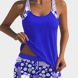 Pohodlné dvoudílné plavky s květinovým designem