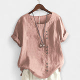 Krátký rukáv blůza s knoflíky