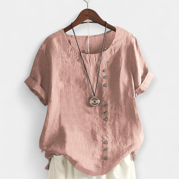 Krátký rukáv blůza s knoflíky