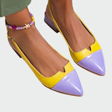 Baleríny s špičatou špičkou a dvoubarevným detailem