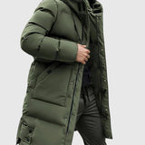 Jan – Prošívaný dlouhý kabát s kapucí