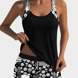 Pohodlné dvoudílné plavky s květinovým designem