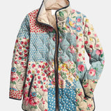Zarae | Okouzlující květinová prošívaná bunda pro ženy