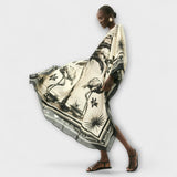 Melissa - Extra velký kaftan s potiskem plameňáka