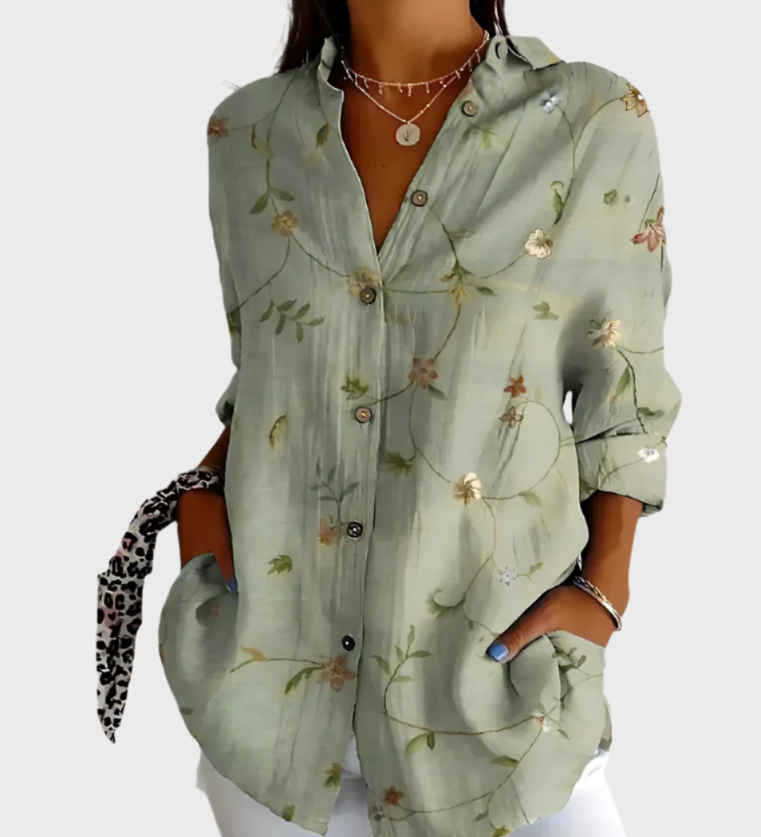 Bavlněná košile s květinovým designem