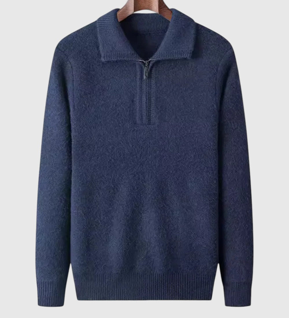 Libuše- Kašmírový svetr s čtvrtovým zipem Gstaad