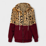 Lea - Fleece mikina s kapucí v leopardím vzoru