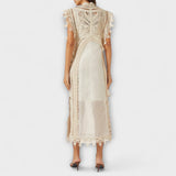 Mira - Tkaný prázdný organzový maxi šaty