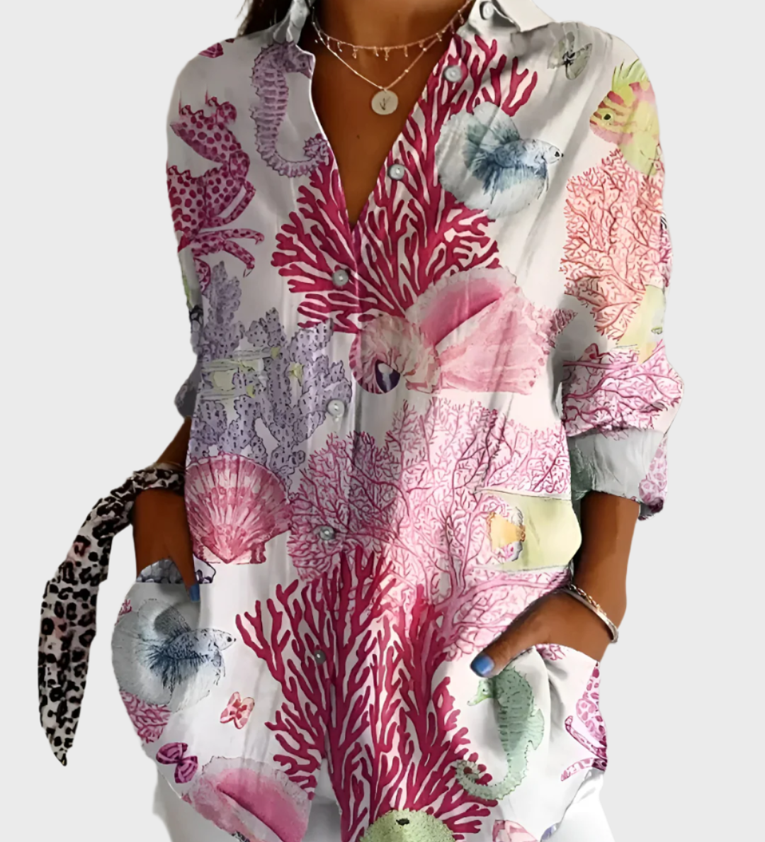 Bavlněná košile s květinovým designem