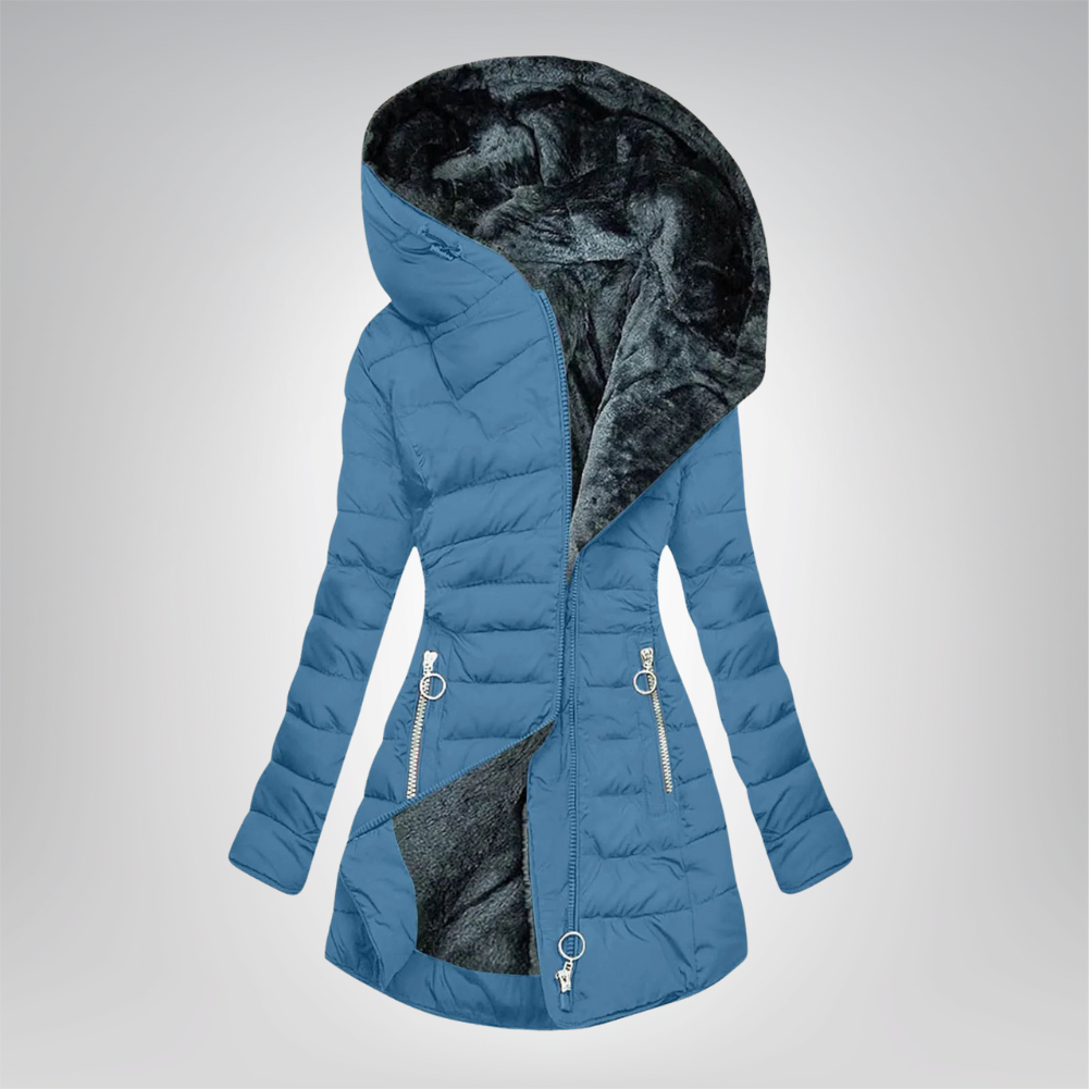 Émeraude | Hřejivý kabát s kožešinovým podšívkou