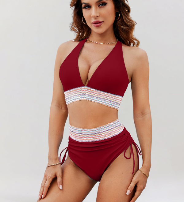 Bikini set s podpůrným systémem a vysokým pasem