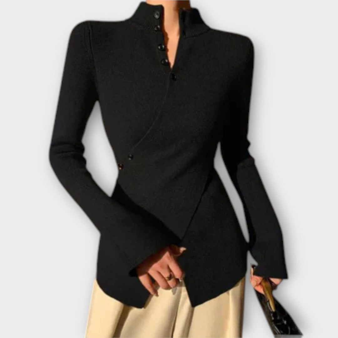 Michiko – Elegantní Slim Fit Pletené tričko