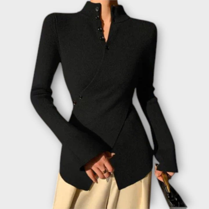 Michiko – Elegantní Slim Fit Pletené tričko