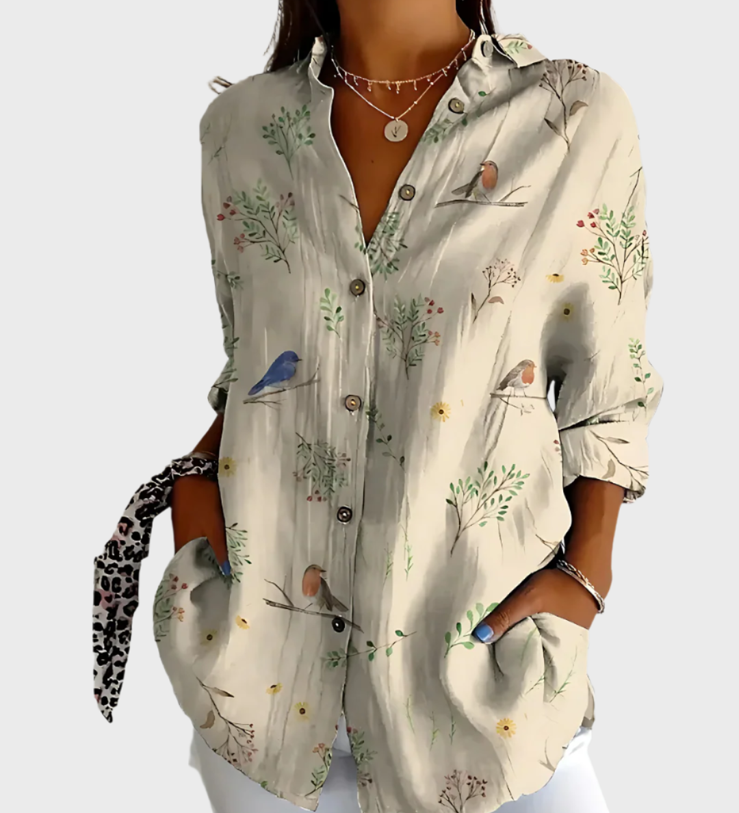 Bavlněná košile s květinovým designem