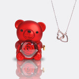 Medvěd s věčnou růží a personalizovaným náhrdelníkem