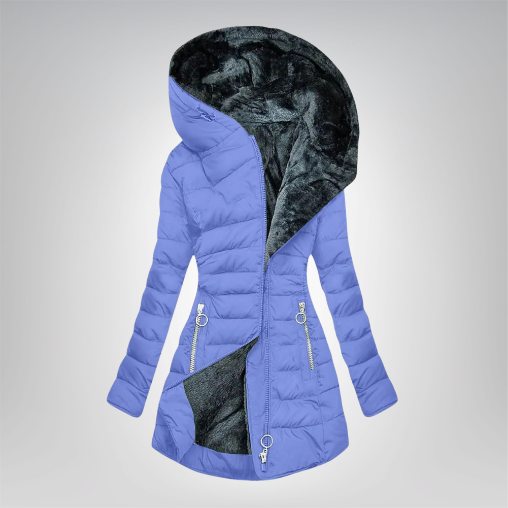 Émeraude | Hřejivý kabát s kožešinovým podšívkou