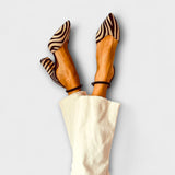 Zebrasandály – Podpatky se zebřím vzorem