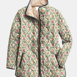 Aveline | Vintage květinová umělecká tištěná prošívaná bunda